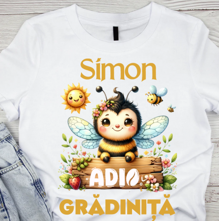 Cadouri pentru profesori sau absolventi - Tricou personalizat absolvire Clasa albintelor cu text sau poze ABS2001