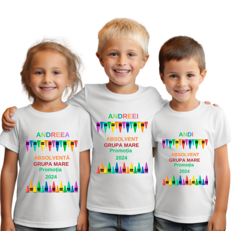 Cadouri pentru profesori sau absolventi - Tricou personalizat pentru absolvire cu text sau poze, unisex Absolvent Promotia 2024 ABS1011