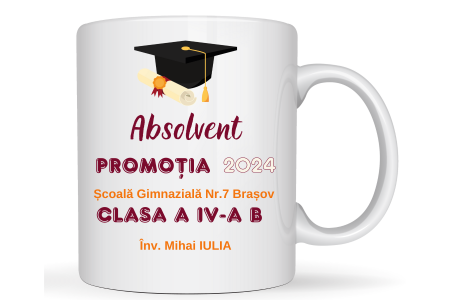 Tricou personalizat pentru absolvire cu text sau poze, unisex Absolvent ABS1013 [1]