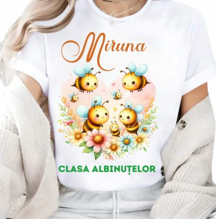 Cadouri pentru profesori sau absolventi - Tricou personalizat pentru Clasa albinutelor - un trricou cu Design Elegant pentru profesori sau elevi