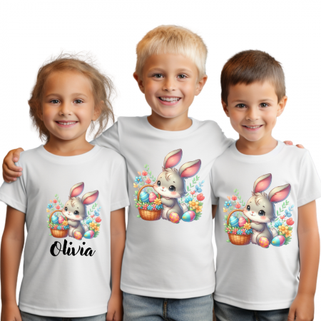 Cadouri pentru profesori sau absolventi - Tricou personalizat pentru copii iepuras paste  TCP317