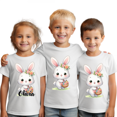 Cadouri copii 5 ani - Tricou personalizat pentru copii iepuras paste  TCP318