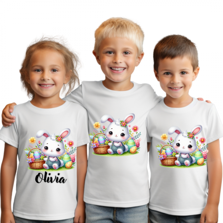 Cadouri copii 5 ani - Tricou personalizat pentru copii iepuras paste  TCP319