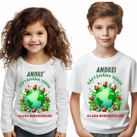 Cadouri copii 5 ani - Tricou Personalizat Saptamana verde si Ziua Pământului clasa buburuzelor material  bumbac TSV113