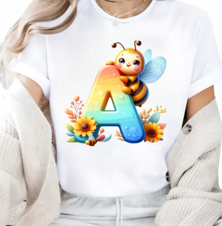 Tricouri Personalizate Grupa Albinutelor– Alfabetul Curcubeu al Albinutelor pentru Copii [3]