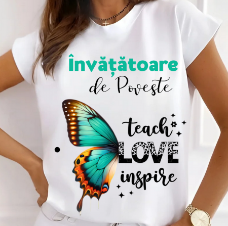 Cadouri pentru profesori sau absolventi - Tricou scoala pentru Doamna la Grupa albinutelor– cadou personalizat pentru profesori