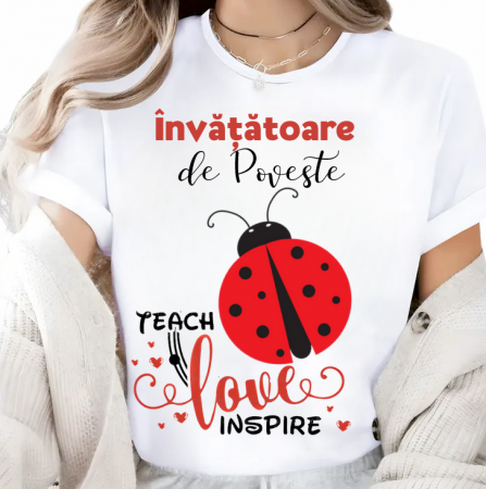 Tricou scoala pentru Doamna la Grupa buburuzelor– cadou personalizat pentru profesori [1]