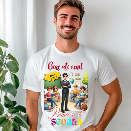 Cadouri pentru profesori sau absolventi - Tricou scoala pentru Domnul invatator – cadou personalizat pentru profesori