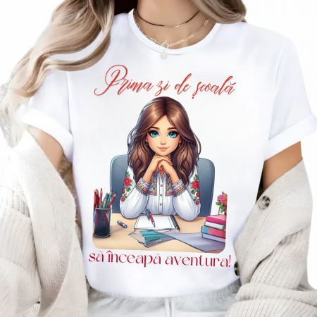 Cadouri pentru profesori sau absolventi - Tricou back to school bumbac– cadou personalizat pentru profesori și elevi