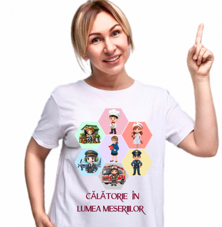 Tricou scolar Calatorii in lumea meseriilor personalizat pentru absolventi de scoala sau gradinita [1]