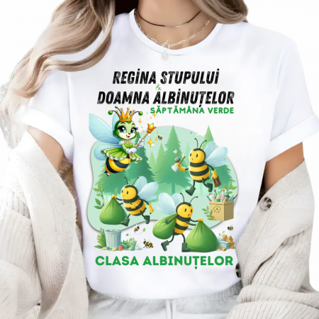 Cadouri Colegi, sefi sau angajati - Tricou scolare Clasa albinutelor personalizat pentru absolventi de scoala sau gradinita
