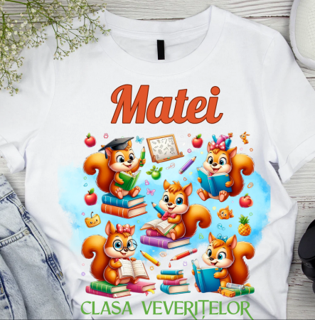 Tricou scolare Clasa veveritelor pentru absolventi de scoala sau gradinita [1]