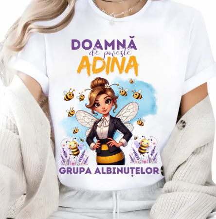 Tricouri Scolare Grupa Albinutelor - Tricou Special pentru Educatoare de albinute - un cadou cu Design Elegant