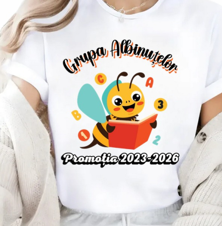 Tricouri Scolare Grupa Albinutelor - Tricou Special pentru Educatoare de albinute - un cadou cu Design Elegant