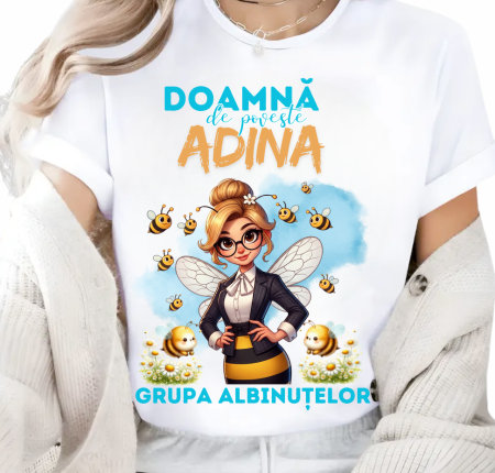 Tricouri Scolare Grupa Albinutelor - Tricou Special pentru Educatoare de albinute - un cadou cu Design Elegant