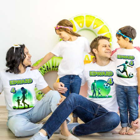 Cadouri pentru profesori sau absolventi - Tricouri Family Aniversare Personalizate – Cadou Haios pentru Copii și Părinți | Model Tematic Fotbal
