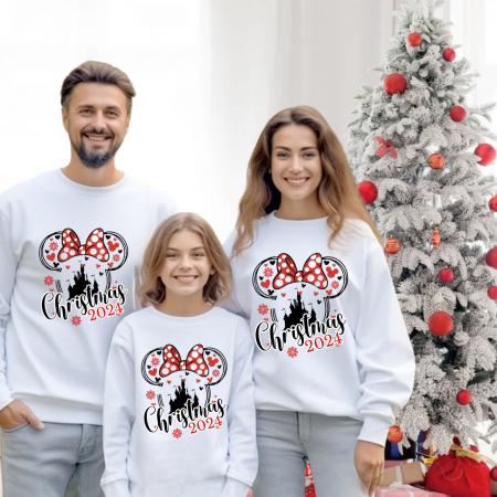 OFERTE SCOLARE - Tricouri Family mama, tata  si copii personalizate cu tematica de Craciun,  Craciun Fericit 12243