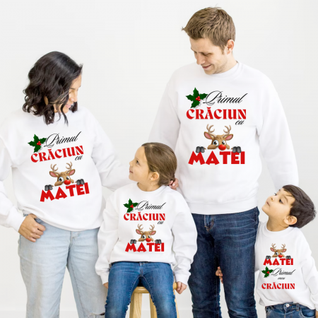Tricouri personalizate Family - Tricouri Family mama, tata  si copii personalizate cu tematica de Craciun,  Craciun Fericit 12245