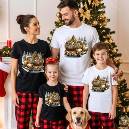 Tricouri personalizate Family - Tricouri personalizate Family, Cadoul perfect de craciun cu Masina CHRISTMAS Truck 25120