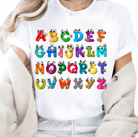 Tricouri Scolare Grupa Albinutelor - Tricouri Personalizate Grupa Albinutelor– Alfabetul Curcubeu al Albinutelor pentru Copii