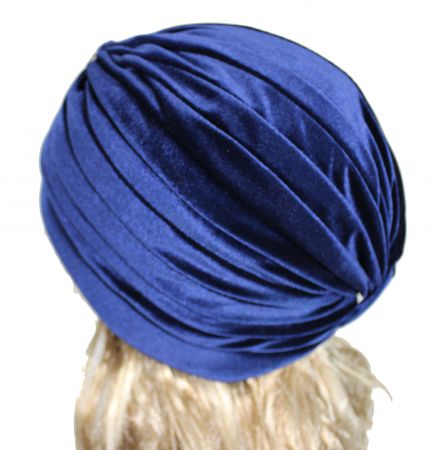 Turban catifea rafinat de dama KATY marime universala, captuseala, culoare  blue regal [1]