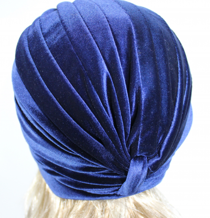 Turban catifea rafinat de dama KATY marime universala, captuseala, culoare  blue regal [2]