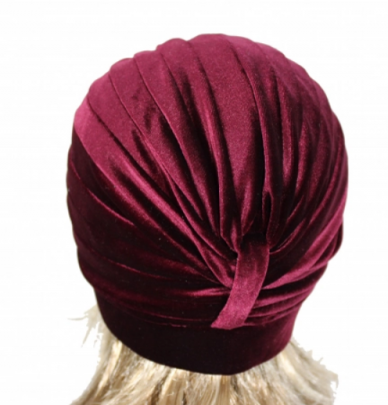 Turban catifea rafinat de dama KATY marime universala, captuseala, culoare  Visiniu [2]