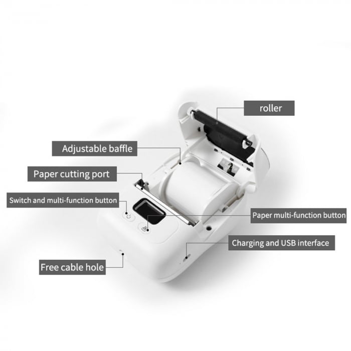 Imprimanta termica buzunar M110 Bluetooth latime max. 50 mm acumulator incorporat Li-Ion 1500 mAh [2]