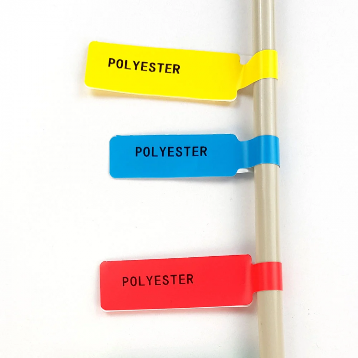 Flag cable labels F 30 x 45 mm + 50mm plastic yellow Aymo ID1 for AIMO Phomemo M110 M200 M220 printer, 80 labels [12]