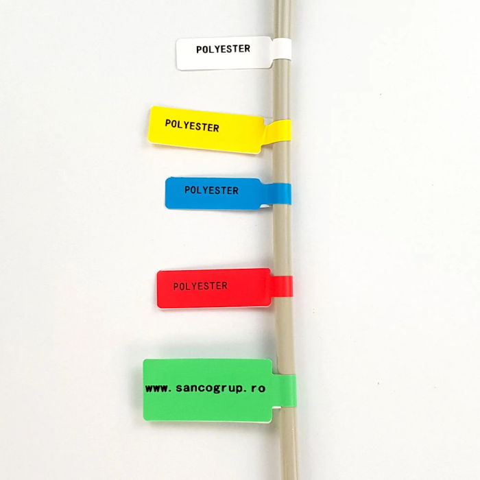 Flag cable labels F 30 x 45 mm + 50mm plastic yellow Aymo ID1 for AIMO Phomemo M110 M200 M220 printer, 80 labels [11]