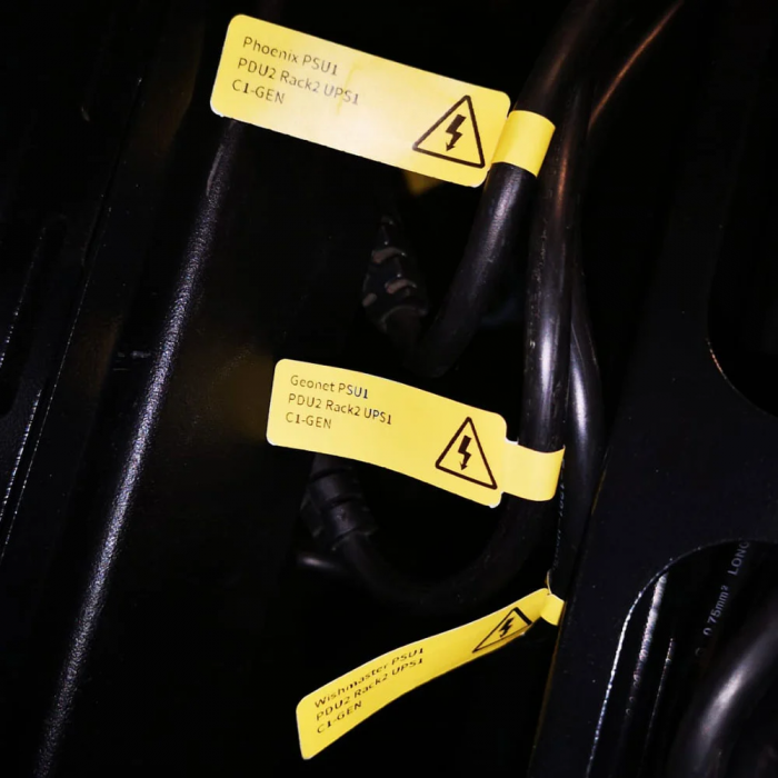 Flag cable labels F 30 x 45 mm + 50mm plastic yellow Aymo ID1 for AIMO Phomemo M110 M200 M220 printer, 80 labels [7]