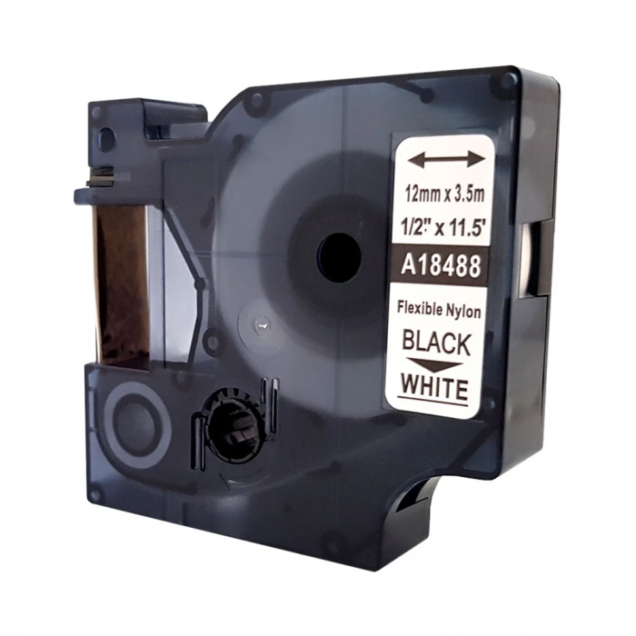 Etichete flexibile cabluri 12 mm x 3.5 m alb Aymo ID1 compatibile Dymo 18488 16957 S0718040 [8]