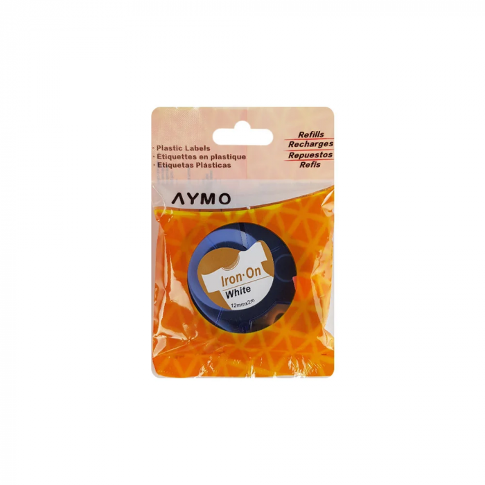 Etichete haine Iron-On 12 mm x 2 m negru alb Aymo ID1 compatibile Dymo S0718850 Letratag 18769 18773 18777 [5]