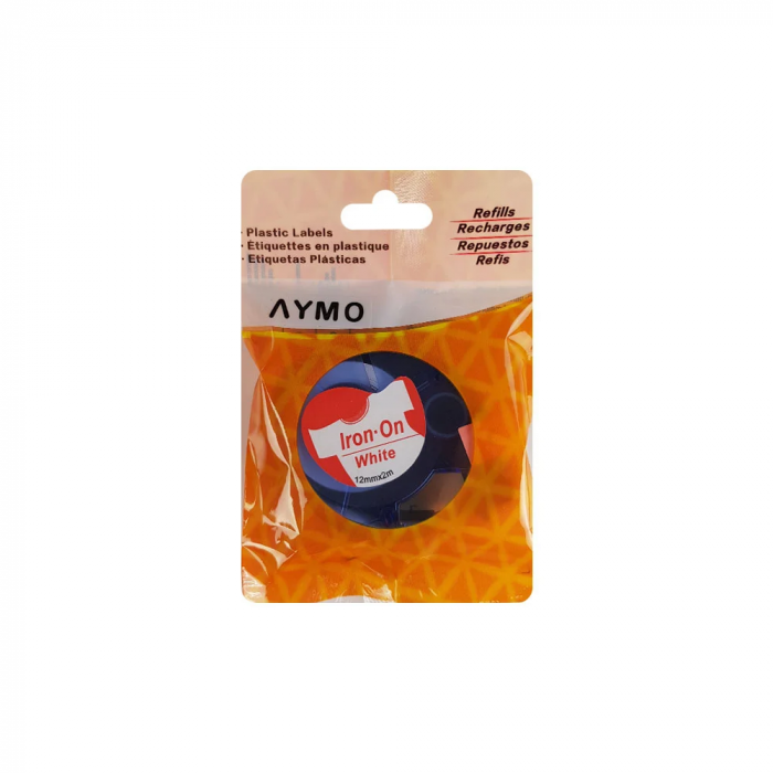 Etichete haine Iron-On 12 mm x 2 m rosu alb Aymo ID1 compatibile Dymo S0718850 Letratag 18769 18773 18777 [5]