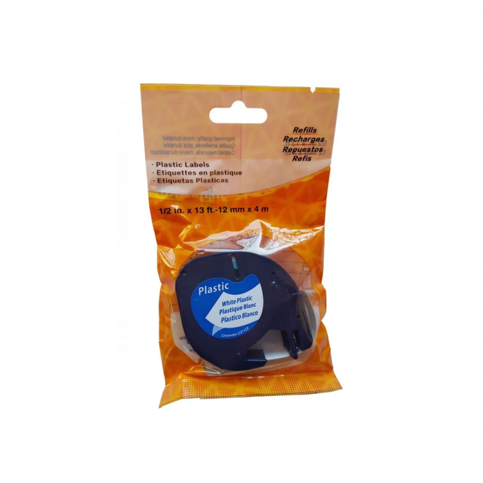 Etichete plastic alb 12mm x 4m Aymo ID1 compatibile Dymo Letratag 91221 91201 S0721660 [5]