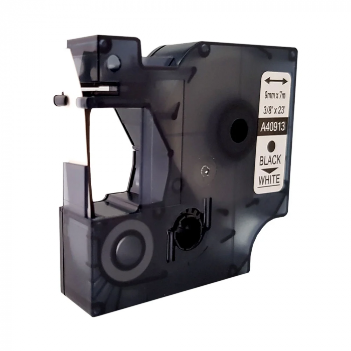 Etichete plastic alb 9 mm x 7 m Aymo ID1 compatibile Dymo S0720780 40913 [7]