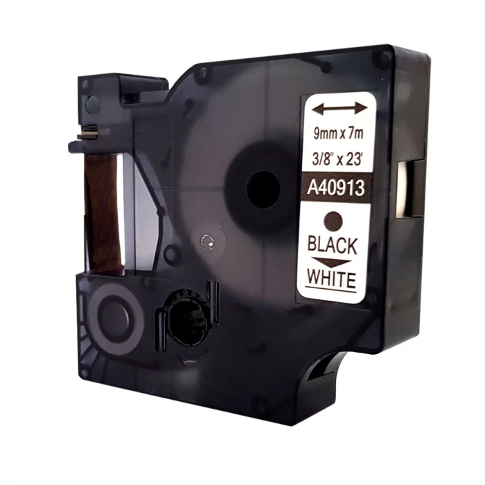 Etichete plastic alb 9 mm x 7 m Aymo ID1 compatibile Dymo S0720780 40913 [6]