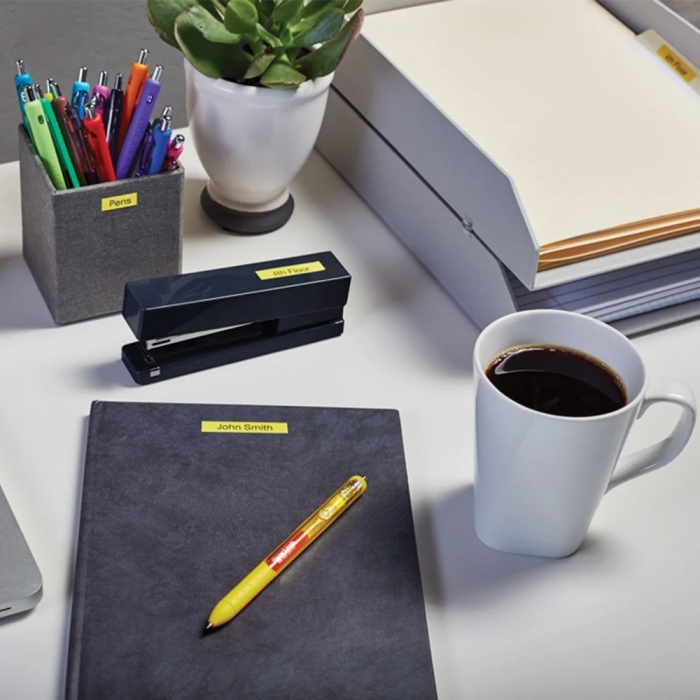 Yellow plastic labels 9 mm x 7 m Aymo ID1 compatible Dymo S0720730 40918 [2]