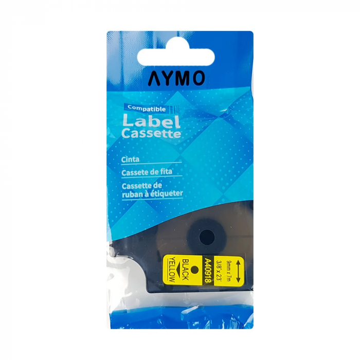 Yellow plastic labels 9 mm x 7 m Aymo ID1 compatible Dymo S0720730 40918 [4]