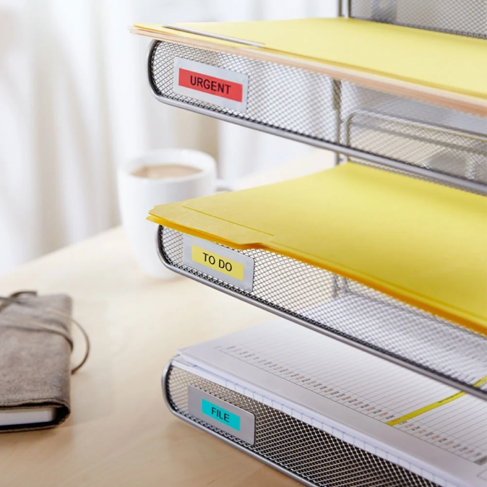 Red plastic labels 12 mm x 7 m Aymo ID1 compatible Dymo S0720570 45017 [3]