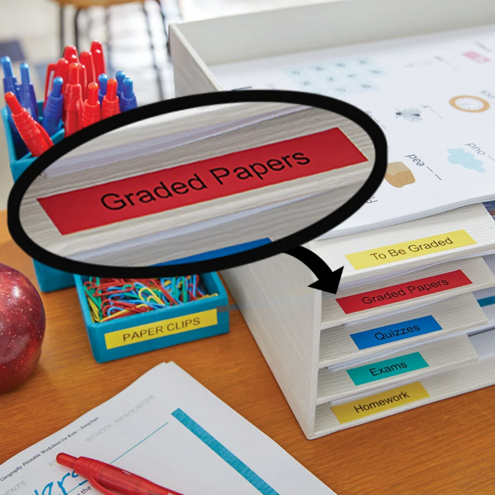 Red plastic labels 12 mm x 7 m Aymo ID1 compatible Dymo S0720570 45017 [5]