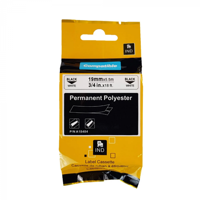 Etichete poliester alb 19 mm x 5.5 mm Aymo ID1 compatibile Dymo 18484 suprafete plane [5]