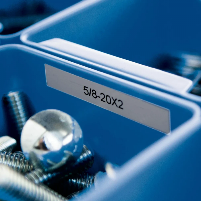 Polyester labels silver 19 mm x 5.5 mm Aymo ID1 compatible Dymo 18487 flat surfaces [3]