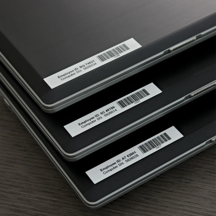 Strong adhesive labels compatible Brother TZe-S221 9 mm black/white Aymo ID1 Brother S221 flat surfaces [4]