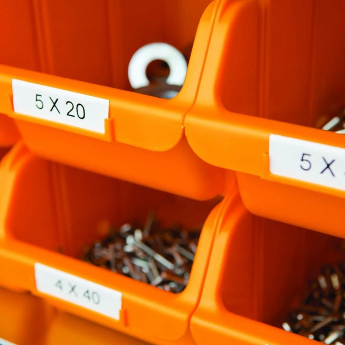 Vinil labels white 19 mm x 5.5 m Aymo ID1 compatible Dymo 18445 [2]