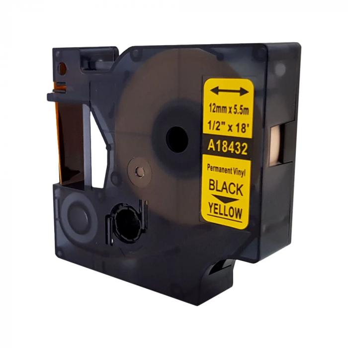 Etichete vinil galben 12 mm x 5.5 m Aymo ID1 compatibile Dymo 18432 [5]