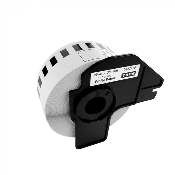 Set 20 Etichete inguste modul continuu 29 mm x 30.48 m suport plastic inclus Aymo ID1 compatibile Brother DK-22210 DK22210 [4]