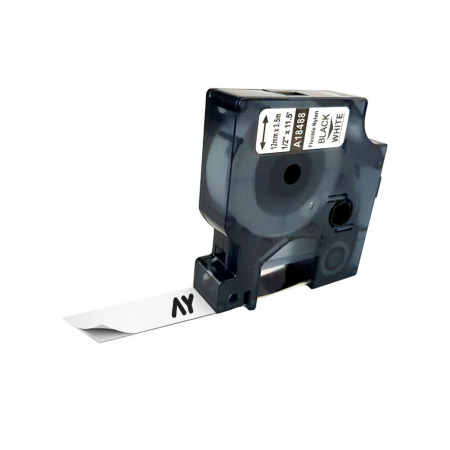 Etichete Compatibile Dymo Industriale - Etichete flexibile cabluri 12 mm x 3.5 m alb Aymo ID1 compatibile Dymo 18488 16957 S0718040