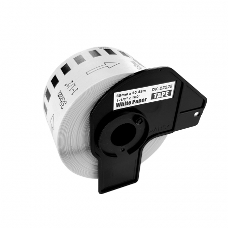 Etichete Compatibile Brother DK - Etichete modul continuu 38 mm x 30.48 m suport plastic inclus compatibile Aymo ID1 Brother DK-22225 DK22225