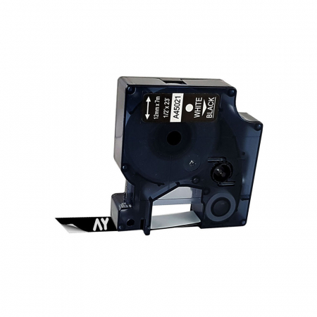 Etichete Compatibile Dymo LabelManager - Etichete plastic negru text alb 12 mm x 7 m Aymo ID1 compatibile Dymo S0720610 45021